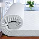 3 Inch Cooling Memory Foam Mattress Topper Queen, High Density Foam Bed Topper with Washable Removable Bamboo Cover, Organic, Hypoallergenic, Oeko-TEX Queen Size Mattress Toppers