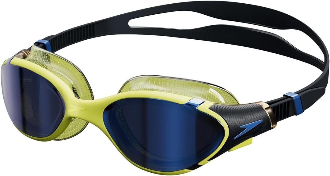Speedo Unisex-Adult Swim Goggle Biofuse 2.0 (One Size, Black Hyper/Sapphire Mirrored)