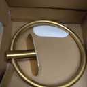 Self-Adhesive Towel Ring for Bathroom, No Drilling Stainless Steel Rustproof Hand Towel Holder, Wall Mounted Bathroom & Kitchen Towel Hanger with Strong Adhesive, Modern Bath Organizer Brushed Gold