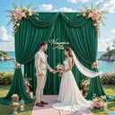 10 ft x 10 ft Wrinkle Free Hunter Green Backdrop Curtain for Parties, Polyester Dark Green Photo Backdrop Drapes 2 Panels 5x10ft for Baby Shower Wedding Birthday Party Photography Curtains