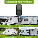 Vertical RV Window 12" W x 24" H Sliding RV Window with Net Screen and Trim Ring, RV Windows for Cargo Trailer Camper for 15/16" or 1-3/8" and Slightly Thicker Up to 1/16" Walls, DOT Approved