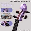 Aileen Violin 4/4 Full Size for Adults Beginners, Purple Fiddle Starter Kit for Students Age 12+, including Music Stand, Unique New Fingerboard Sticker, Mute