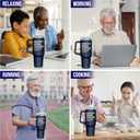 Christmas Grandpa Gifts from Grandkids - Stainless Steel Insulated Coffee Tumbler with Lid 40 oz - Grandpa Birthday Gifts from Grandkids, Christmas Birthday Gift for Men, Funny Tumbler for Men (Navy - Grandpa Quote)