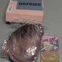 topshe Long Wavy Pink Wig for Women with Bangs, Heat Resistant Synthetic Curly Colorful Wig with Brown Roots & Tips, Layered Style for Girls Party & Cosplay Use 24 Inch