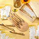 Spakon 50 Sets Bee Baby Shower Pens Favors Bamboo Pens with Thank You Bookmarks Cute Baby Shower Return Gifts for Guest Party Favors Decorations Game Prizes Gender Reveal Supplies