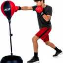 NSG Punching Bag for Kids & Boxing Gloves Set - Adjustable Freestanding Speed Bag with Spring-Loaded Stand, Junior Boxing Gloves & Hand Pump - Portable, Easy Assembly for Boys, Teens, Toddlers Ages 4+, Large