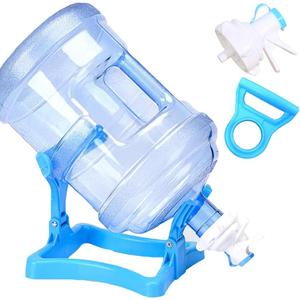 5 Gallon Water Jug Stand Foldable Spring Water Bottle Stand Holder Cradle with Water Cooler Dispenser Valves Water Jug Handle Grips for 3-5 Gal Drinking Water Jug Crown Cap Camper Dry Camping