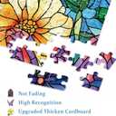 Stained Glass Flower Butterfly Puzzle for Adults 1000 Pieces, Round Mosaic Art Jigsaw Puzzle, Colorful Floral Puzzle