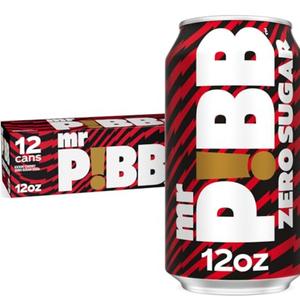 Mr. Pibb Zero Sugar Fridge Pack Cans, 12 fl oz, 12 Pack Pack of 2,  Best By 3/02/2026