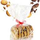 4 x Starpack 'Sweet Treats' Cellophane Christmas Treat Bags (20 Pcs) - Cellophane Clear Holiday Gift Bag with Ties for Cookies - Goody Pouch for Party Favours - Transparent Plastic Treat Bag, 11x5 Cello Bags (Snow Fall Print)