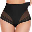 Shapewear Tummy Control Panties - Womens Shaping Underwear Compression Briefs Low Rise Cincher Bodyshaper Girdle Panty (Medium, Black)