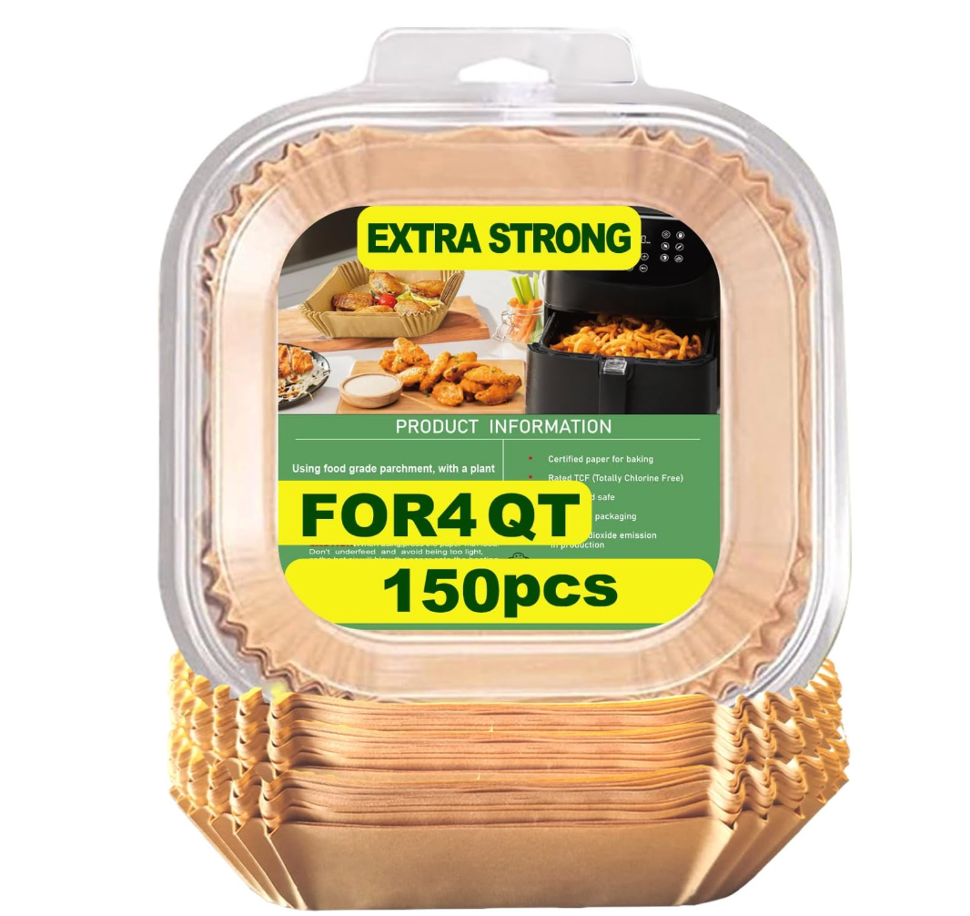 Air Fryer Liners Disposable 4QT/5QT for Chefman Air Fryer, 7.5 Inch 150Pcs Parchment Paper Liners for Chefman 4QT Compact Airfryer & TurboX 4in1 Air Fryer 5Quart