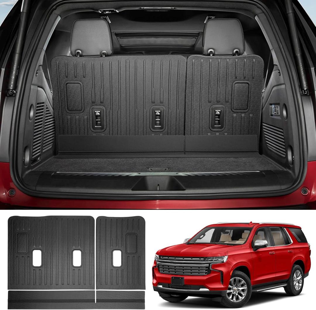 Seat Back Cover Fit for 2022-2024 Chevy Tahoe/GMC Yukon Accessories, Cargo Liner TPE Cargo Mat Back Seat Protector Trunk Mat for GMC Yukon/Chevrolet Tahoe