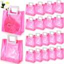 Paterr 20 Pcs Clear Reusable Gift Bags Wedding Wrap Tote Bag with Handles 7.9 x 8.3 x 3.9 Inch PVC Holographic Gift Favor Bags for Wedding Valentine's Day Bridal Party Birthday Mother's Day(Pink)