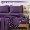 Cosybay Bed in a Bag Queen Comforter Sets 7pcs All Season Solid Down Alternative Bedding Sets Purple with Comforter, Pillow Shams, Flat Sheet, Fitted Sheet and Pillowcases