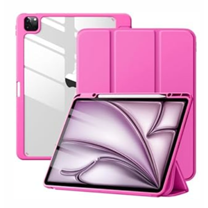 Mastten for iPad Air 13 inch Case (M3 2025 / M2 2024) / iPad Pro 12.9 inch Case (6th/5th/4th/3rd Generation 2022/2021/2020/2018), Built-in Pencil Holder & Auto Wake/Sleep, Clear Back Shell, Bluegrey