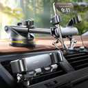AINOPE Phone Mount for Car 3-1 Gravity Car Phone Holder Mount for Car Dashboard Windshield Air Vent Cell Phone Holder Car for iPhone 15 Pro Max 14 13 12 & All Phones (Silver)