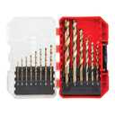 CRAFTSMAN 14-Piece Gold Oxide Drill Bit Set for Wood, Plastic, or Metal (CMAM2214)
