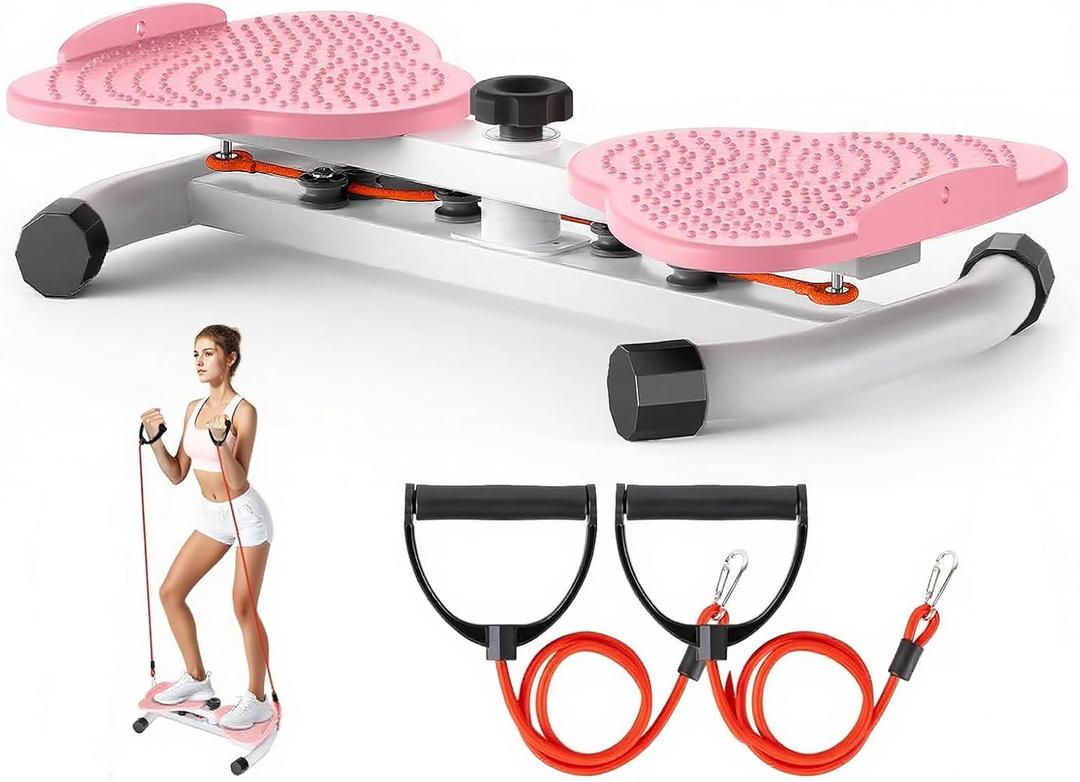 Ab Twister Board,300 lbs Capacity, Slim Waist and Core Ab Exercise, Foot Massage Design, Noiseless Home Gym Exercise (Pink)