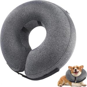 Inflatable Dog Cone Collar, Recovery Dog Cone After Surgery, Adjustable Blow up Dog Donut Collar, Pet Recovery Collar for Dogs Size XL 18-25