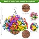 Artificial Hanging Flowers with Baskets for Outdoors, Fake Silk Pansy Flowers UV Resistant Faux Hanging Plants for Front Porch Patio Yard Home Spring Summer Decoration, Multicolor