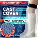 100% Waterproof Cast Covers for Shower Leg - Tight Seal - Reusable Adult Half Leg Cast Protector with Non-Slip Bottom - Knee, Ankle, Foot - Post Surgery Bandage & Dressing Bag for Wounds & Burns