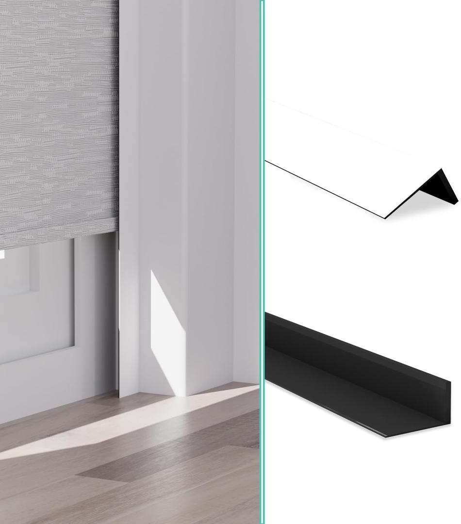 100% Blackout PVC Light Blocking Strips for Window Shades and Blinds, Block Light Along The Sides of Blackout Blinds, Easy to Install. (White 58" 2pc), 58 inches x 1.6 inches