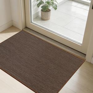 SMILOOL Front Door Mat Indoor Entrance, 24" x 36" Non-Slip Inside Door Mats for Entryway, Dirt Resistant and Absorbent Washable Doormat, Low Profile Entry Way Doormats for Patio, Porch, Dark Brown