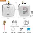 2.5 Gallon Hot Water Heater Electric - Compact Under Sink Instant Portable Mini Small Tank Hot Water with LED Display for RV Camper Kitchen Food Truck, 110V/120 volt, 1440W, Wall or Floor Mounted