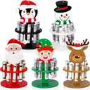 Thyle 5 Pcs Christmas Money Holder Ornaments for Cash Gift Holders with 10 Holes Wooden Balloon Cake Christmas Money Banks Tree Santa Claus Ornaments Holiday Party(Christmas)