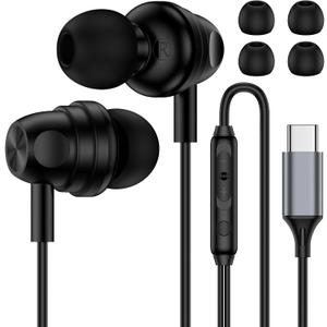 USB C Earbuds Wired Headphones for iPhone 16 17 Pro Max 17 Pro 17 Air 16e 15 iPad Pixel 10 9 8 Type C Headphones Wired Earphones for Samsung Galaxy A16 5G A17 A26 A56 S25 Ultra S24 S23 with Microphone