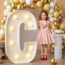 Imprsv Marquee Light Up Letters, 3FT Mosaic Letters with Light for Baby Shower Graduation Party Decor, Large C for Engagement Wedding Party Decorations (Need to Assemble)