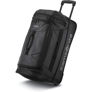 Samsonite Andante 2 Wheeled Duffel Bag 22-Inch Durable Rolling Luggage with Inline Skate Wheels, Push-Button Handle & Spacious Compartments Travel-Friendly and Lightweight - All Black