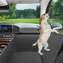 Dog Car Seat Cover for Front Seat with Dashboard Door Protector Detachable Washable Pet Seat Travel Hammock Cushion for Sedans SUVs and Small Trucks (Black)