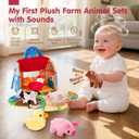 Hahaland Baby Toys 6-12 Months - Surprise Barn with Stuffed Farm Animals with Real Sounds - Montessori Toys for 6 Month Old Baby Gifts Toddlers Sensory Toy 1 Year Old Boy Girl Gifts Infant Toys