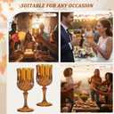 7OZ Plastic Wine Glasses, Reusable Vintage Goblets Unbreakable Drinking Glasses Crystal Water Cups Champagne for Wedding, Parties (24, Amber)
