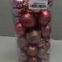 DounakeEvth 50ct Christmas Balls Ornaments for Xmas Tree, Pink Shatterproof Christmas Tree Decorations Hanging Ball for Holiday Party Decor (1.57"-2.36")