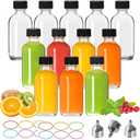 STARSIDE 2oz Small Ginger Shot Bottles with Caps,Reusable Small Glass Bottles,Leakproof Travel Bottles Mini Water Bottle with Lids for Juice and Other Beverages Whiskey