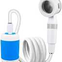 CRUMFERT Portable Shower，Outdoor dormitory bath artifact Electric Rechargeable Portable Camping Shower, simple car self-priming shower，pet Shower, Blue