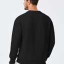 JMIERR Men's Crewneck Sweatshirt Casual Long Sleeve Geometric Texture Sweatshirts Fashion Pullover Shirts (Black, XL)