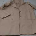 Omoone Women's Notched Lapel Wool Coats Mid Long Button Pea Coats Warm Thicken Trench Jacket XXL
