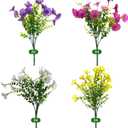 Fanfantoey Artificial Flowers for Outdoor, UV Resistant Fake Plants Outside Decoration, 14 Pcs Realistic Silk Morning Glory Faux Flowers for Porch Patio Gardens Home Decor(14, 4 Mixed)
