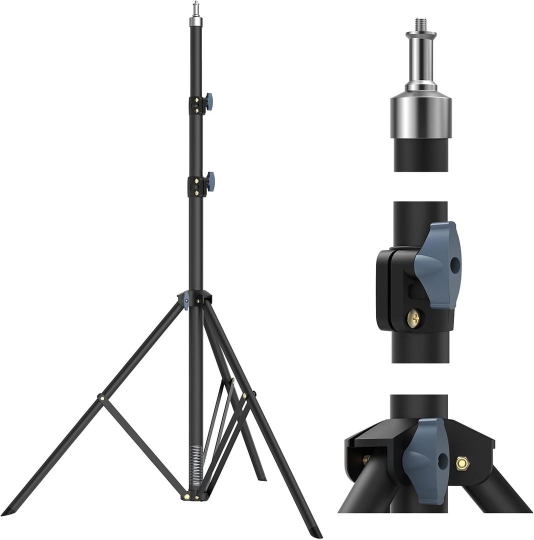 Heavy Duty Light Stand 118"/10ft/300 cm: LEORFI Photography Light Stands Tripod - Aluminum Spring Loaded Lighting Stand - with 1/4" Screw for Studio - Live Streaming Ring Light Softbox Reflectors