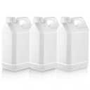 Ziliny 2 Pcs 1 Gallon Plastic Jug with Lids Square Empty Storage Containers Hdpe Carboy Plastic Jar Containers for Water Milk Beverage Oil Liquids (White)