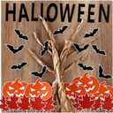 100 Pcs Halloween Classroom Bulletin Board Decorations Happy Halloween Bat Pumpkin Maple Leaf Bulletin Board Paper Cutouts with Glue Points for School Classroom Home Wall Decor