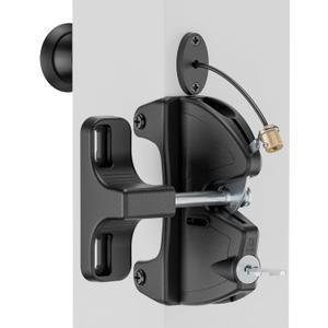 Key Lockable Two Sided Gate Latch, Outdoor Fence Gate Lock Double Sided Gate Latch, 2 Way Gate Latch Lock with Spring Loaded Pull Cable, Fence Locks for Outdoor Gates Metal, Wood Fence