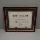 11x14 Diploma Frame with Black over Gold Mat, 14x17 Certificate Frame, Real Wood with Gold Trim, Mahogany Frame with Arcylic