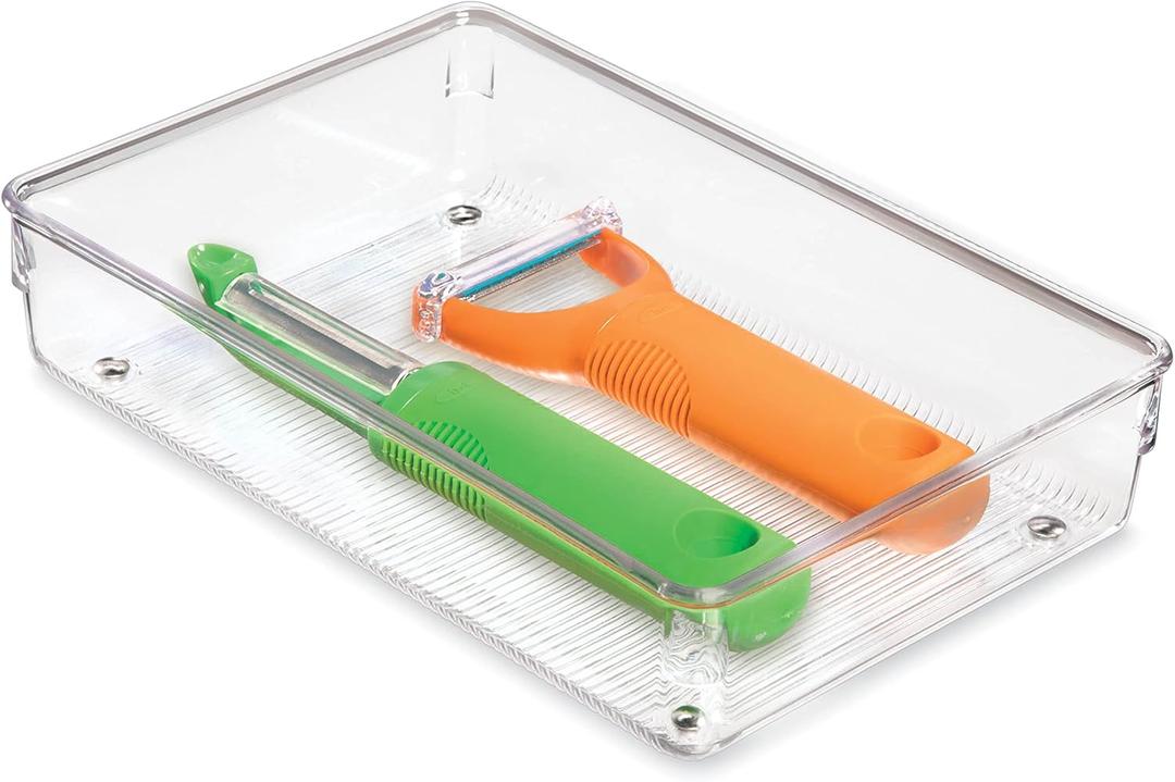 iDesign Linus BPA-Free Plastic Drawer Organizer - 6" x 9" x 2.25", Clear (Large)