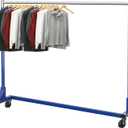 Simple Houseware Industrial Grade Z-Base Garment Rack, 500lb Load with 63 Inches Extra Long Bar, Blue