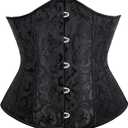 Alivila.Y Fashion Corset Womens Brocade Underbust Boned Corsets Bustier Waist Trainer ,Size S